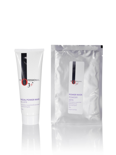 

O3 Professional Unisex Set of Facial Power Mask 2070 Gel & Powder, White