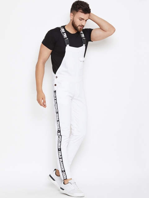 

FUGAZEE Men White Slim Fit Dungaree