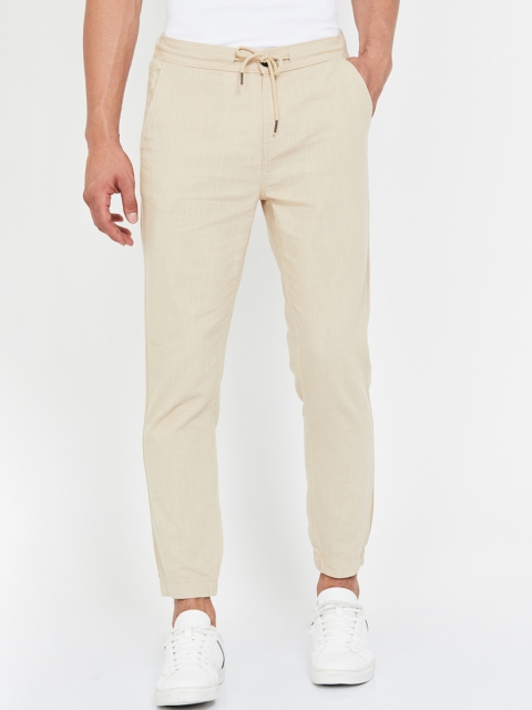 

Bossini Men Cream-Coloured Slim Fit Solid Joggers