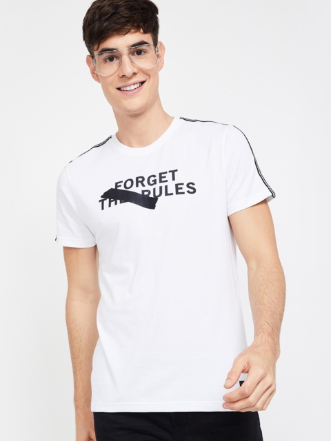 

Bossini Men White Printed Round Neck T-shirt