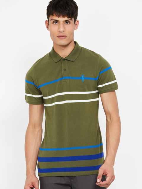 

Bossini Men Olive Green Solid Polo Collar T-shirt