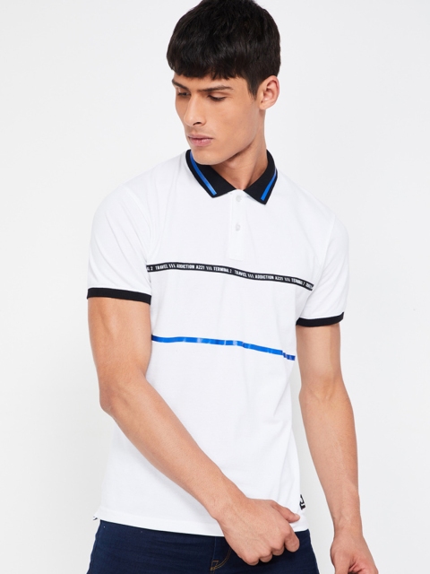 

Bossini Men White Solid Polo Collar T-shirt