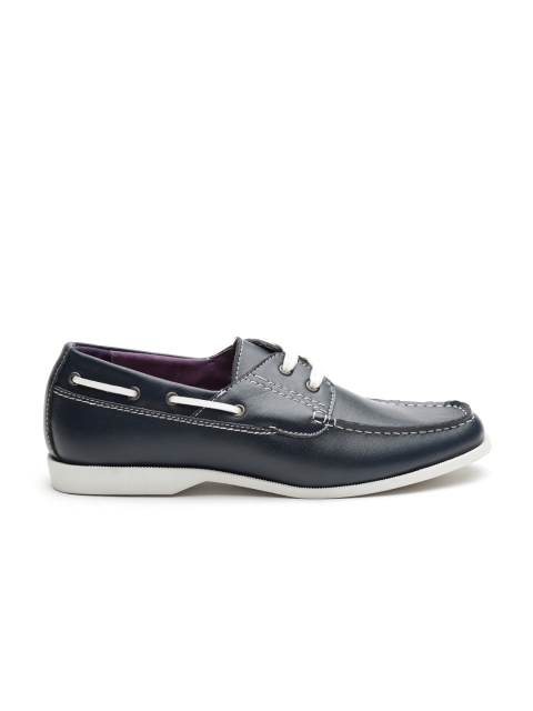 

Carlton London Men Navy Blue Leather Boat Shoes