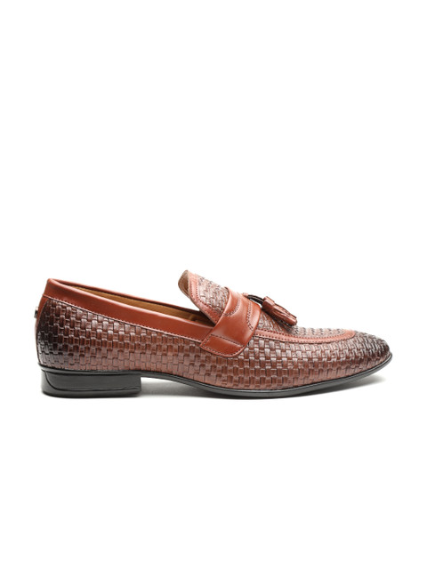 

Carlton London Men Brown Basketweave Textured Semiformal Slip-Ons