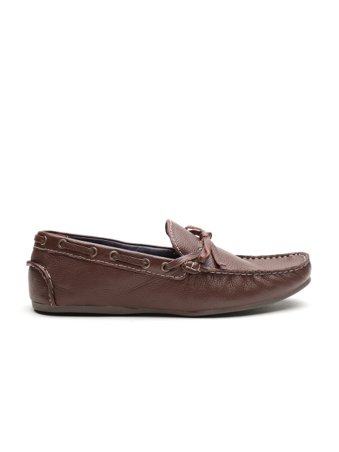 

Carlton London Men Brown Leather Boat Shoes