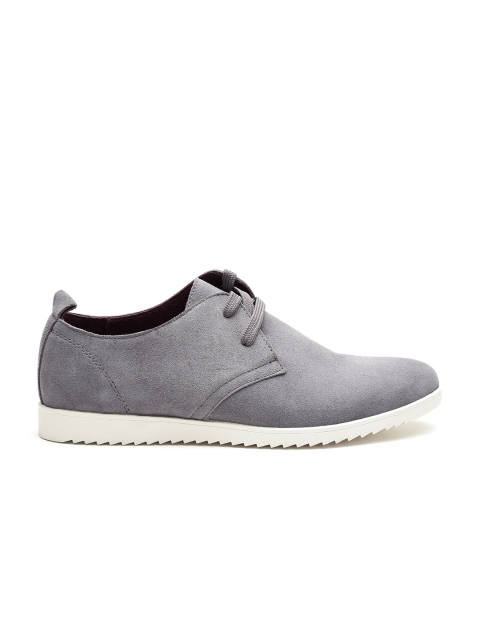 

Carlton London Men Grey Suede Leather Derbys