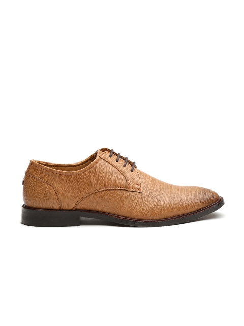

Carlton London Men Tan Brown Textured Semiformal Derbys