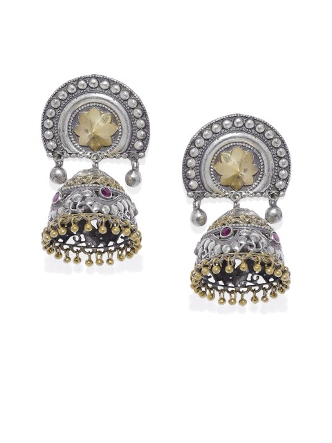 

Peora Pink & Silver-Toned Contemporary Jhumkas
