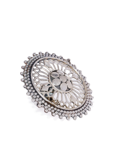 

Peora Women Oxidised Silver-Toned Adjustable Finger Ring