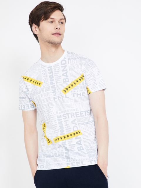 

Kappa Men White & Grey Printed Round Neck T-shirt