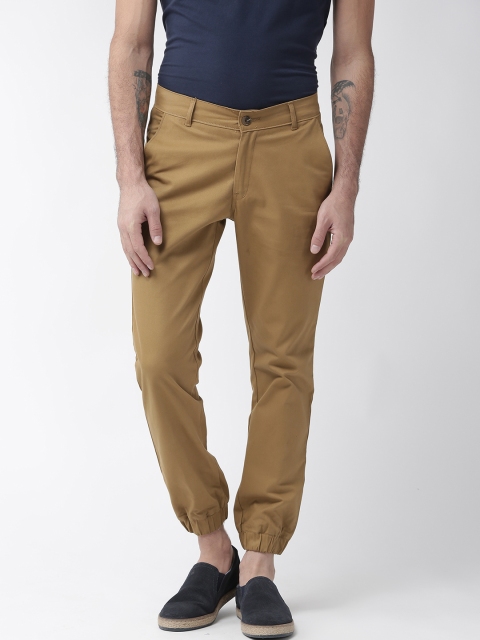 

Hubberholme Men Mustard Brown Slim Fit Solid Joggers