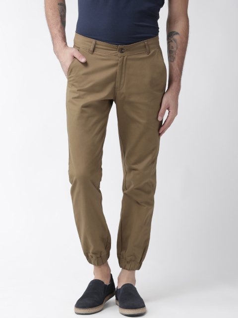 

Hubberholme Men Olive Brown Slim Fit Solid Joggers