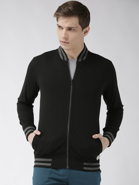 

Hubberholme Men Black Solid Sweatshirt