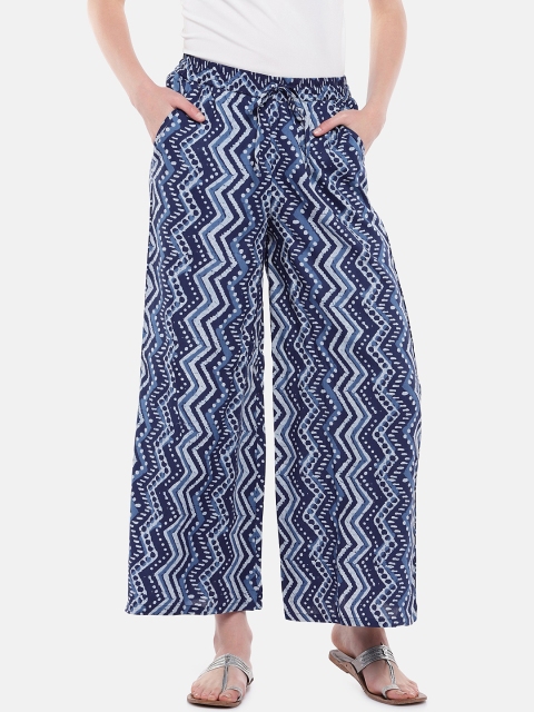 

Ethnicity Women Blue Striped Straight Palazzos