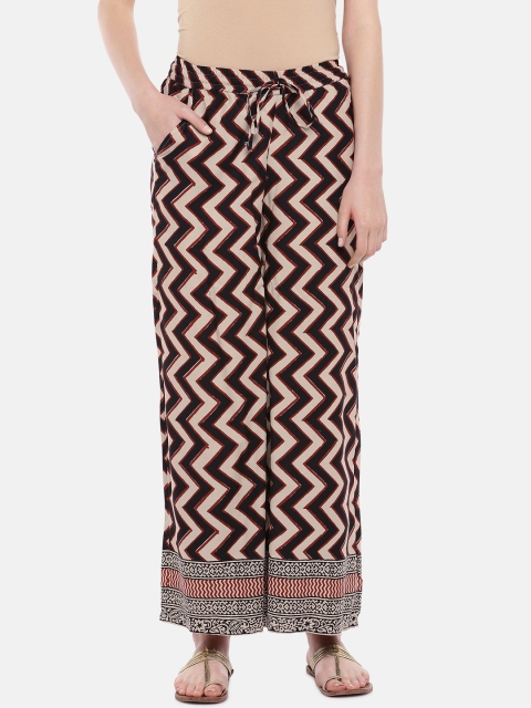 

Ethnicity Women Rust Printed Straight Palazzos