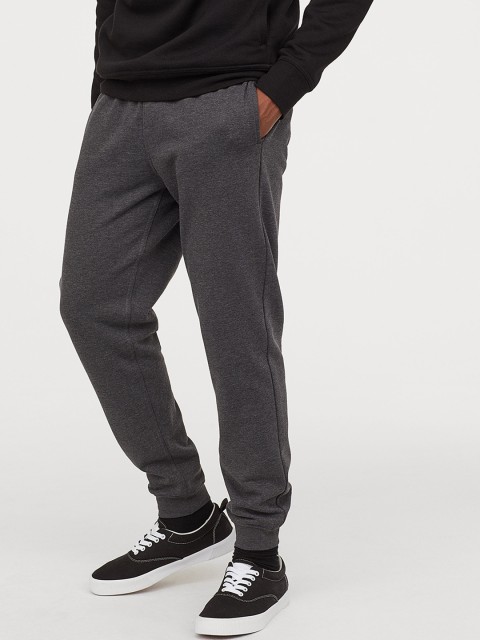 

H&M Men Charcoal Grey Sweatpants Regular Fit