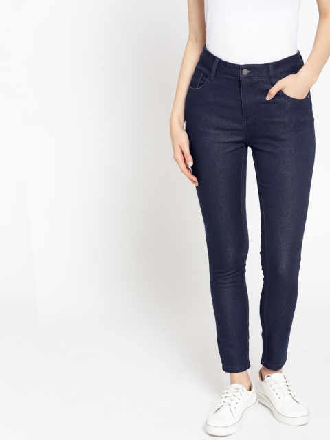 

DressBerry Women Navy Blue Skinny Fit Mid-Rise Clean Look Stretchable Jeans