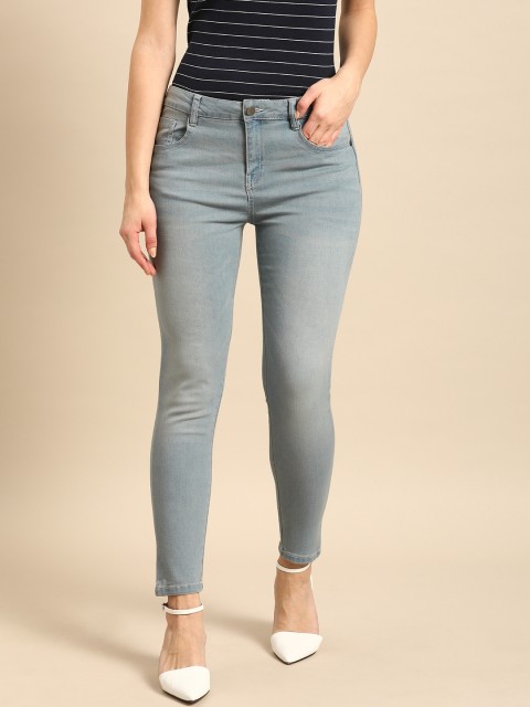 

DressBerry Women Blue Skinny Fit Mid-Rise Clean Look Stretchable Ankle Length Jeans