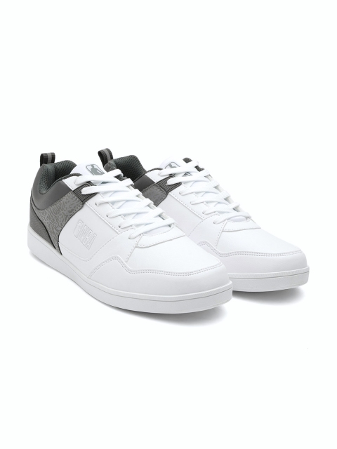 

NBA Men White & Charcoal Grey Colourblocked Sneakers