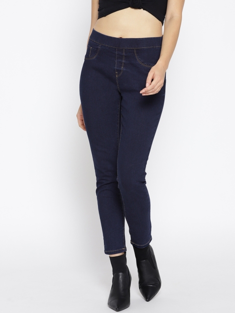 

The Roadster Lifestyle Co Women Navy Blue Solid Super Skinny Fit Stretchable Jeggings