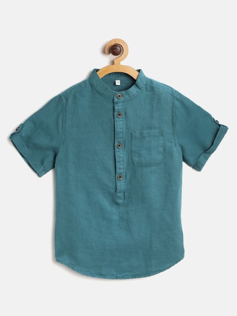 

Marks & Spencer Boys Teal Blue Regular Fit Solid Casual Shirt