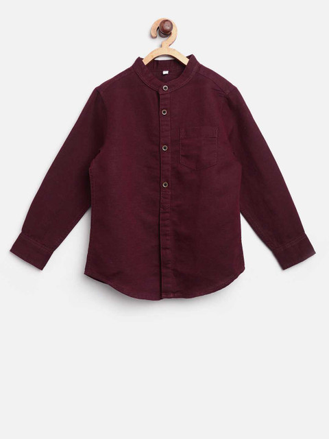 

Marks & Spencer Boys Burgundy Regular Fit Solid Casual Shirt