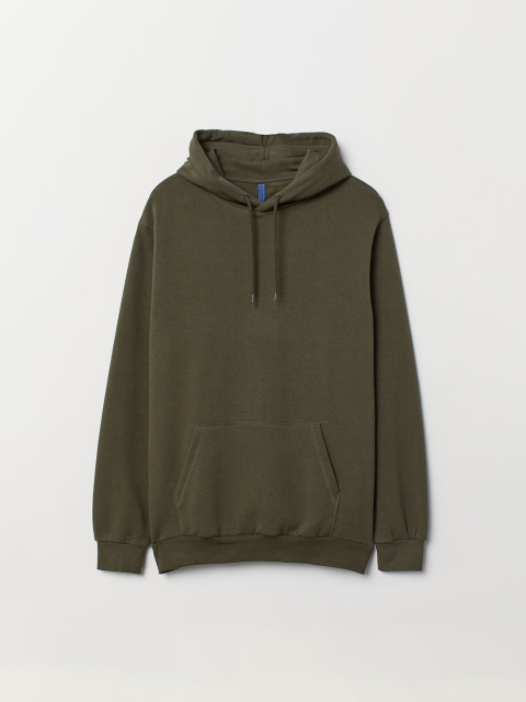 

H&M Men Green Hooded Sweatshirt