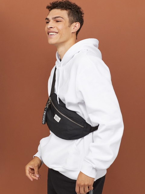 

H&M Men White Hooded Sweatshirt
