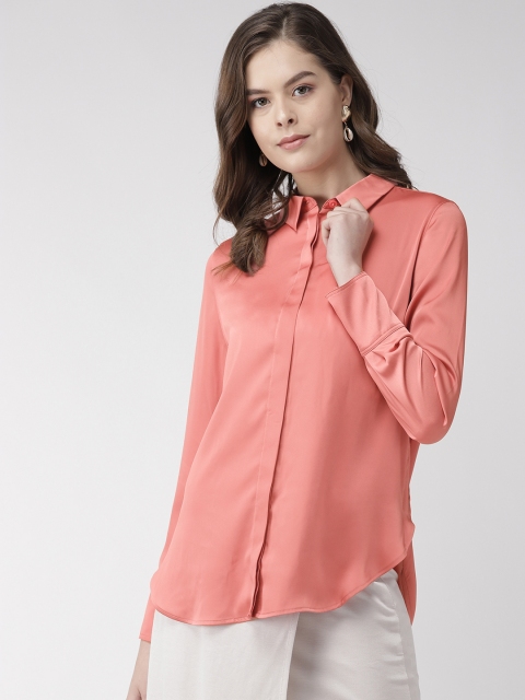 

Marks & Spencer Women Peach-Coloured Regular Fit Solid Casual Shirt