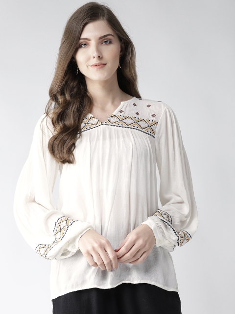 

Marks & Spencer Women Off-white Solid Top