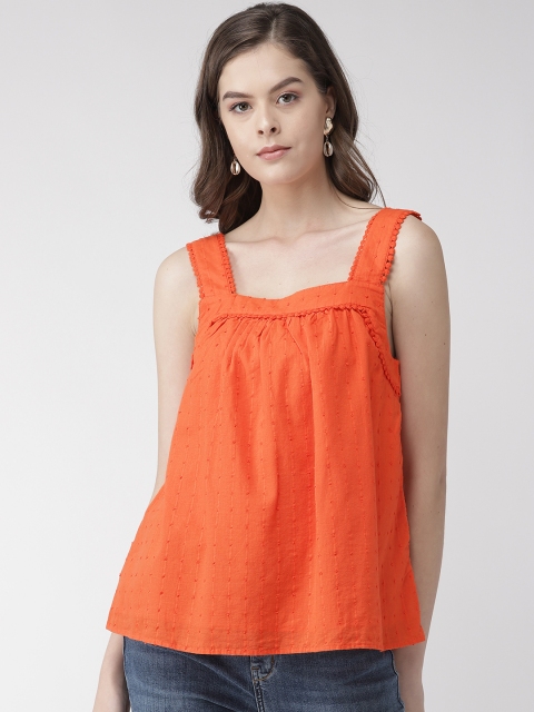 

Marks & Spencer Women Orange Self Design A-Line Top