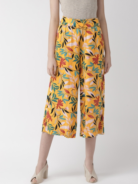 

Marks & Spencer Women Yellow & Blue Wide Cropped Fit Printed Culottes