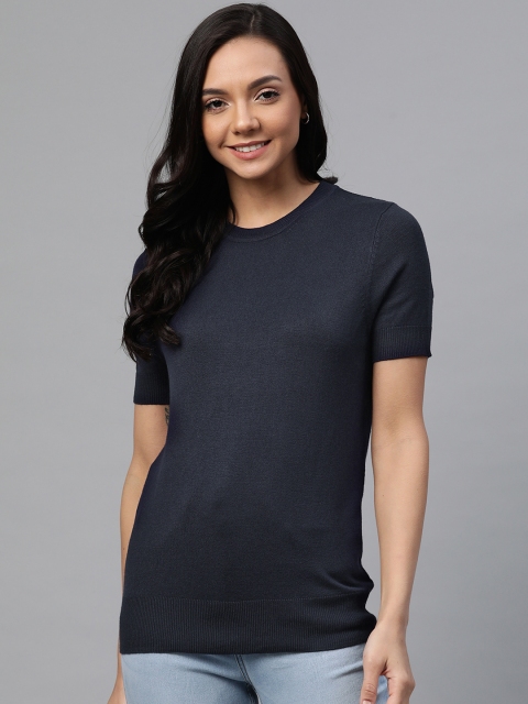 

Marks & Spencer Women Navy Blue Solid Top