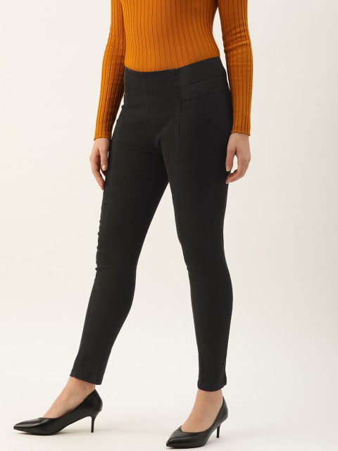 

DressBerry Women Black Skinny Fit Solid Jeggings