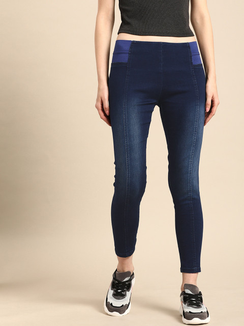 

DressBerry Women Blue Washed Super Skinny Fit Jeggings