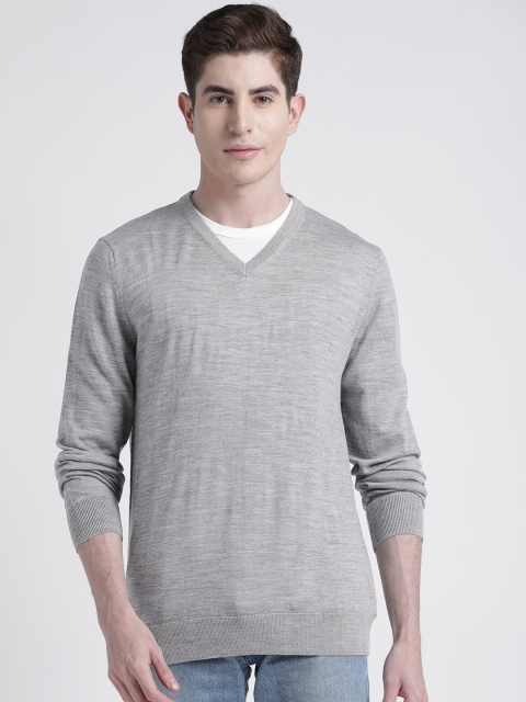 

GAP Men Grey Melange Woollen Solid Pullover Sweater