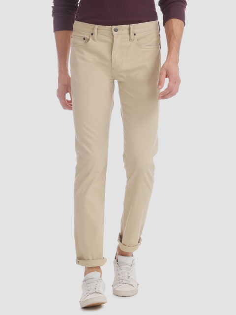 

GAP Mens Beige Solid Soft Wear Slim Jeans with GapFlex, Khaki