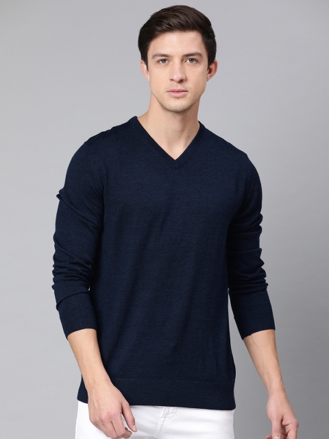 

GAP Men Navy Blue Solid Sweater in Merino Wool