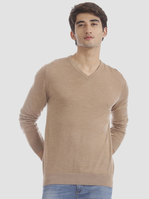 

GAP Mens Beige Solid V-Neck Sweater in Merino Wool