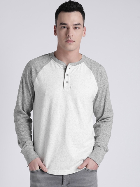 

GAP Men's Marled Henley T-Shirt, Grey melange