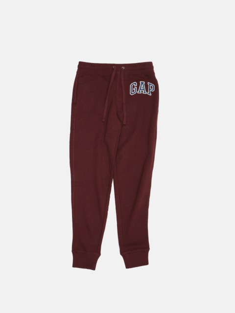 

GAP Men Burgundy Solid Logo Regular Fit Joggers