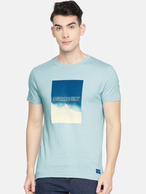 

Jack & Jones Men Blue Slim Fit Printed Round Neck T-shirt