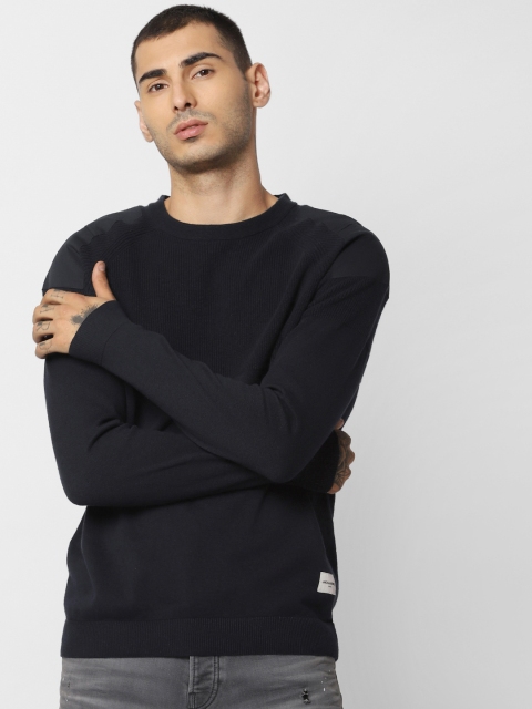 

Jack & Jones Men Blue Solid Sweater