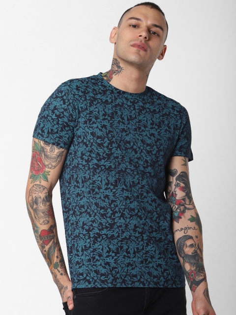 

Jack & Jones Men Navy Blue Printed Round Neck T-shirt