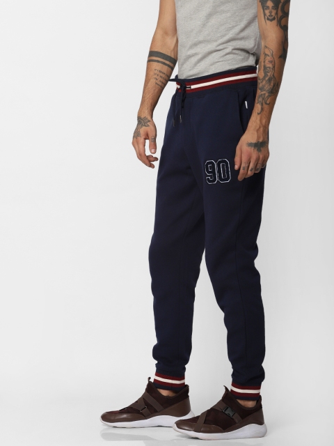 

Jack & Jones Men Navy Blue & Maroon Regular Fit Solid Joggers