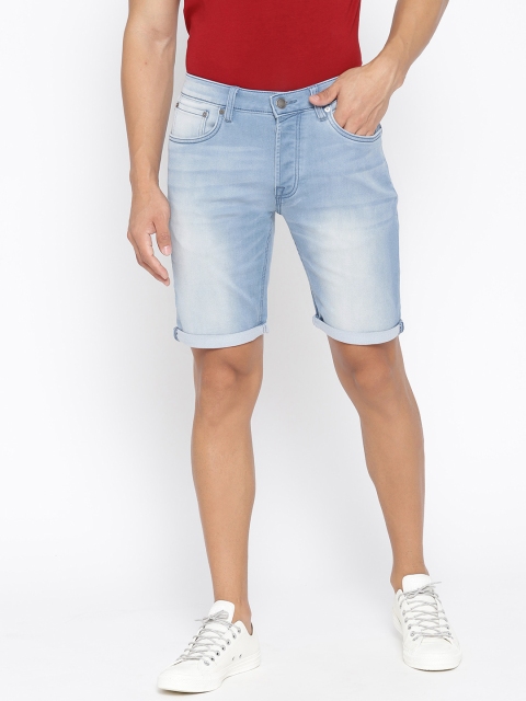 

Jack & Jones Men Blue Washed Regular Fit Denim Shorts