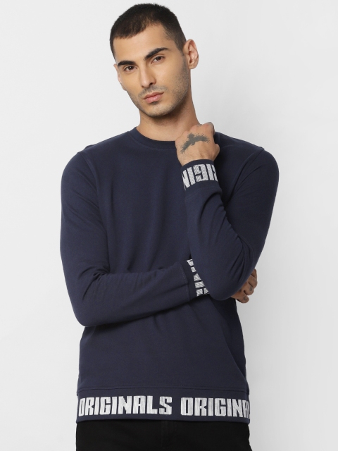 

Jack & Jones Men Navy Blue Solid Sweatshirt