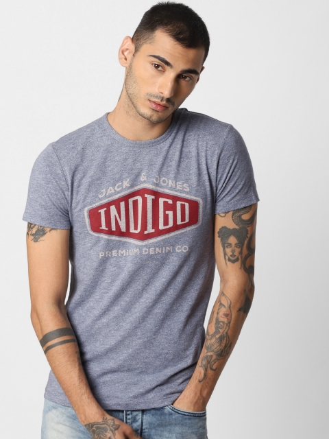 

Jack & Jones Men Blue & Red Printed Round Neck T-shirt