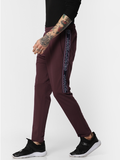 

Jack & Jones Men Burgundy Printed Track Pants
