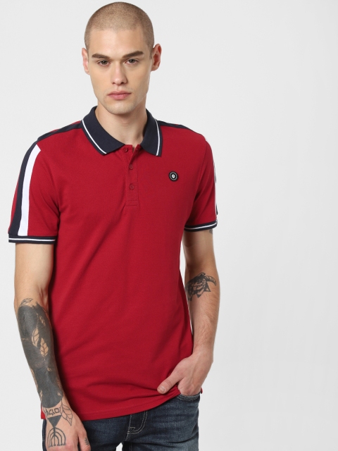 

Jack & Jones Men Red Solid Polo Collar T-shirt